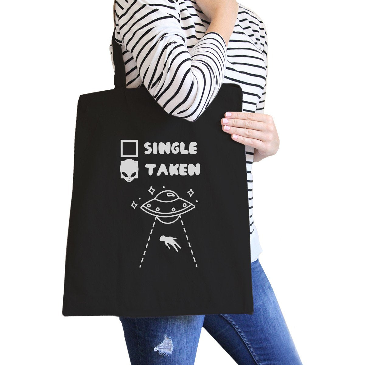 Single Taken Alien Black Cute Shoulder Bag Unique Design Tote - One Color / One Size - Bags & Luggage - Women’s Bags