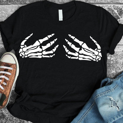 Skeleton Hand Halloween T-Shirt - Women’s Fashion - Women’s Clothing - Tops & Tees - T-Shirts