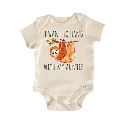 Sloth Auntie Aunt - Baby Boy Girl Clothes Infant Bodysuit Funny Cute Newborn - Kids & Babies - Mother & Kids - Boys’