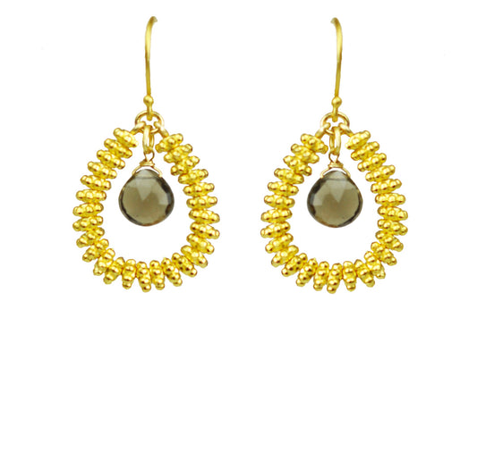 Smoky Drop Hoop Earrings - One Color / One Size - Jewelry & Accessories - Earrings
