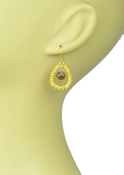 Smoky Drop Hoop Earrings - One Color / One Size - Jewelry & Accessories - Earrings