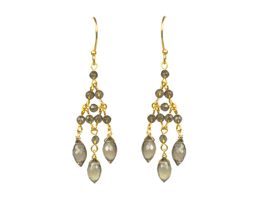 Smoky Topaz Chandelier Earrings - One Color / One Size - Jewelry & Accessories