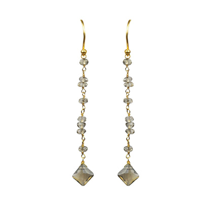 Smoky Topaz Linear Vermeil Earrings - One Color / One Size - Jewelry & Accessories