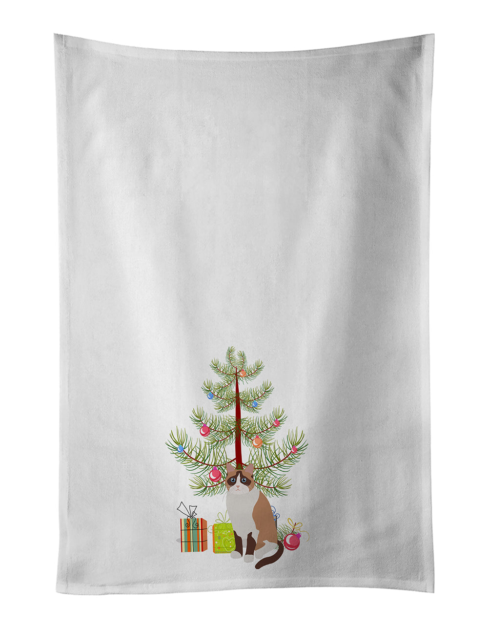 Snowshoe Cat Christmas Kitchen Towel Set of 2 - One Color / One Size - Home & Garden - Home Textile - Towels