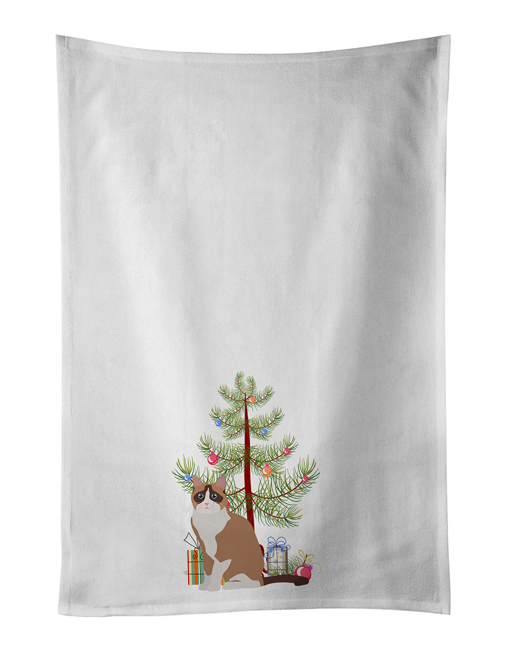 Snowshoe Cat Christmas Kitchen Towel Set of 2 - One Color / One Size - Home & Garden - Home Textile - Towels