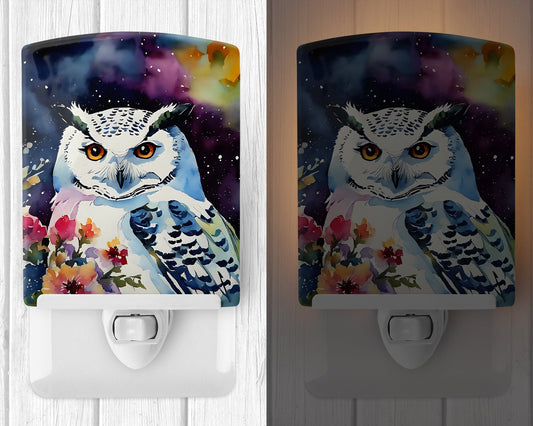 Snowy Owl Ceramic Night Light - One Color / One Size - Home & Garden - Home Improvement - Lights & Lighting - Night