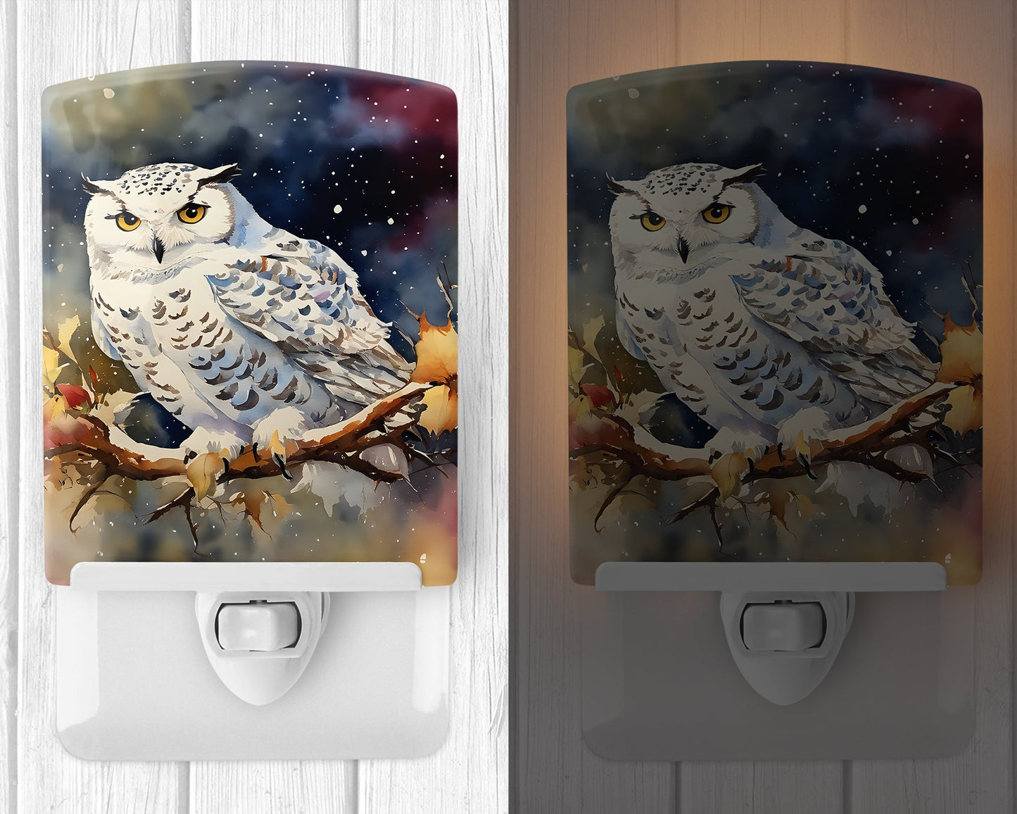 Snowy Owl Ceramic Night Light - One Color / One Size - Home & Garden - Home Improvement - Lights & Lighting - Night