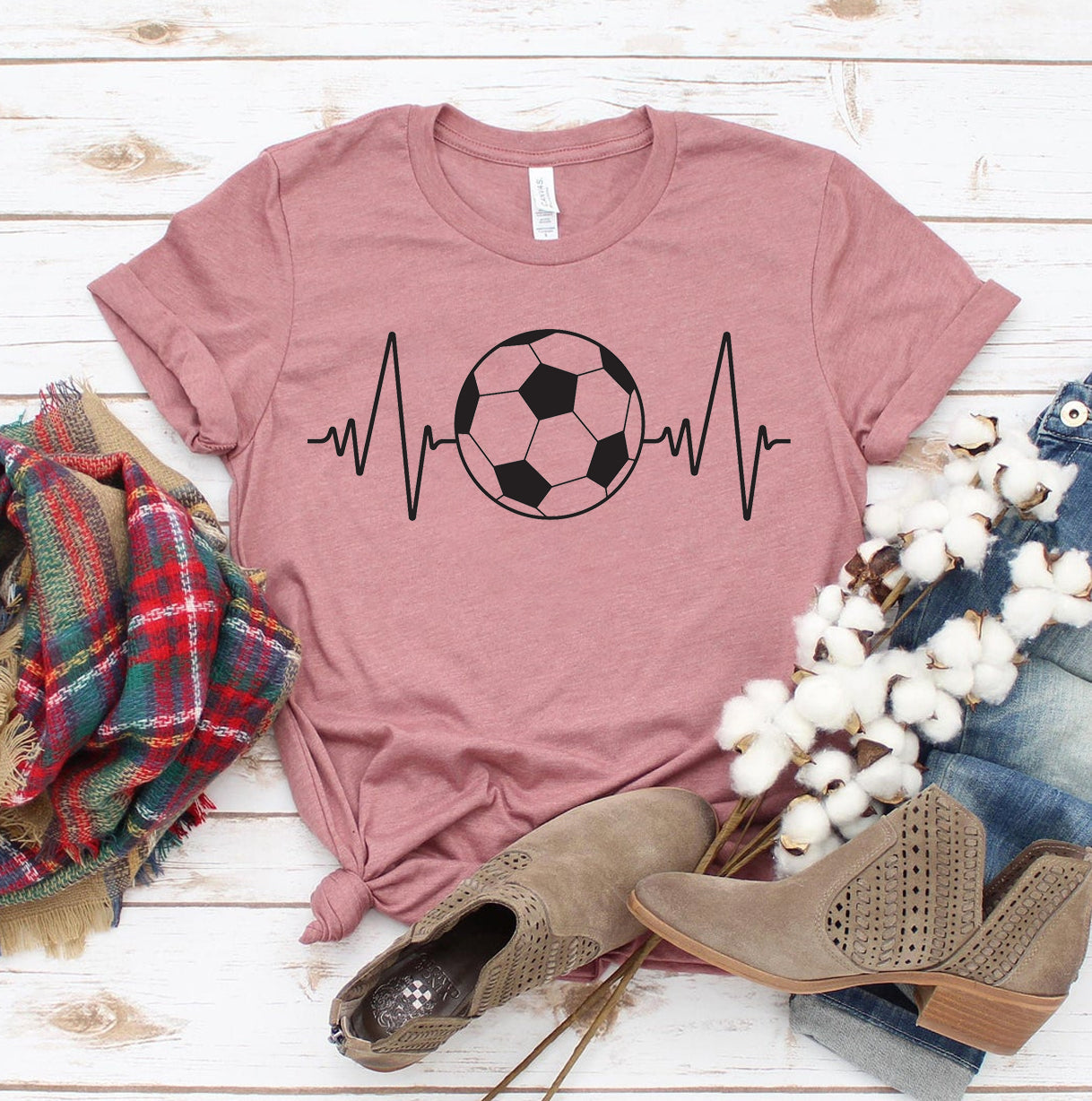 Soccer Heartbeat T-Shirt - Women’s Fashion - Women’s Clothing - Tops & Tees - T-Shirts
