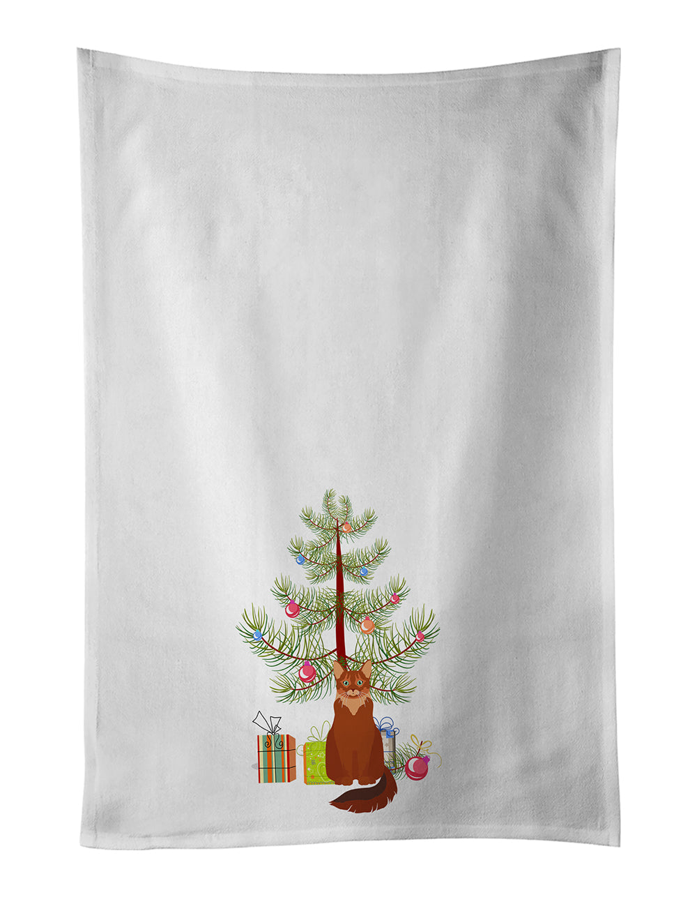 Somali Cat Christmas Kitchen Towel Set of 2 - One Color / One Size - Home & Garden - Home Textile - Towels