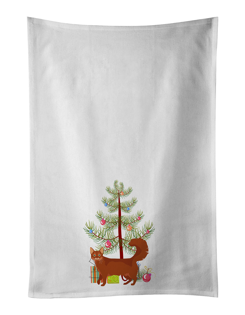 Somali Cat Christmas Kitchen Towel Set of 2 - One Color / One Size - Home & Garden - Home Textile - Towels