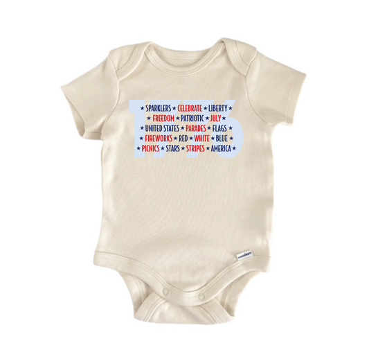 Sparkles Celebrate Liberty July 4th Patriotic - Baby Boy Girl Clothes Bodysuit - Kids & Babies - Mother & Kids - Boys’