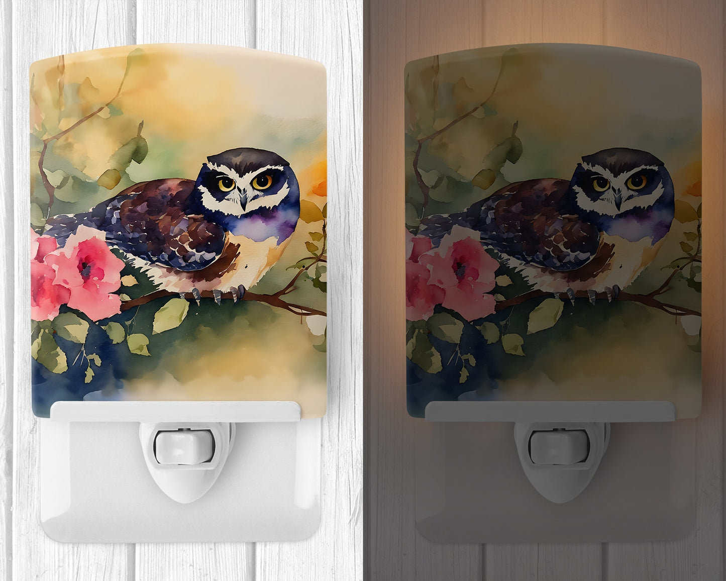 Spectacled Owl Ceramic Night Light - One Color / One Size - Home & Garden - Home Improvement - Lights & Lighting