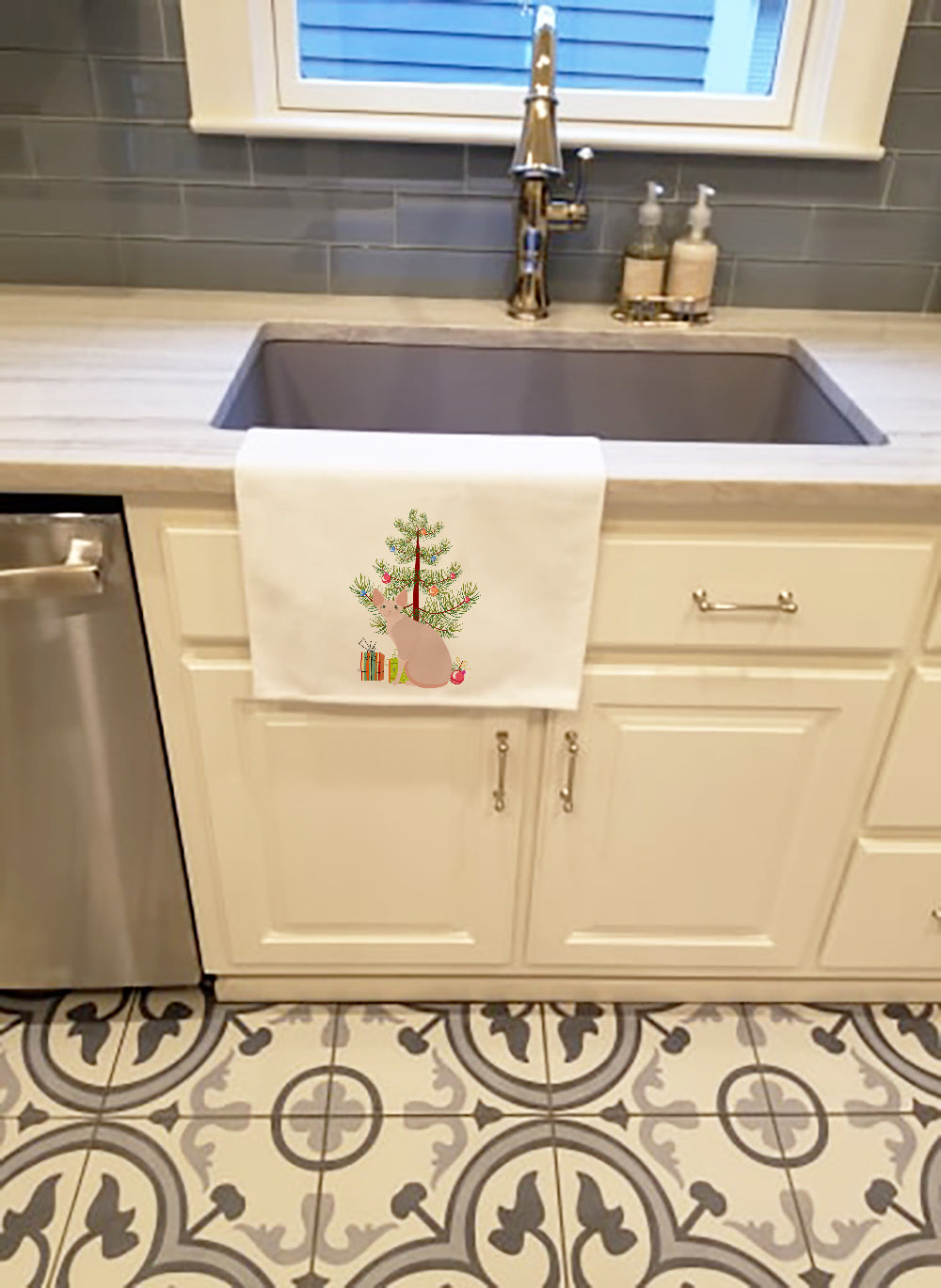 Sphynx Cat Christmas Kitchen Towel Set of 2 - One Color / One Size - Home & Garden - Home Textile - Towels