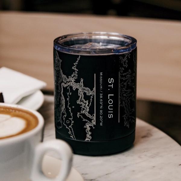 St. Louis - Missouri Map Insulated Cup in Matte Black - Insulated Cup