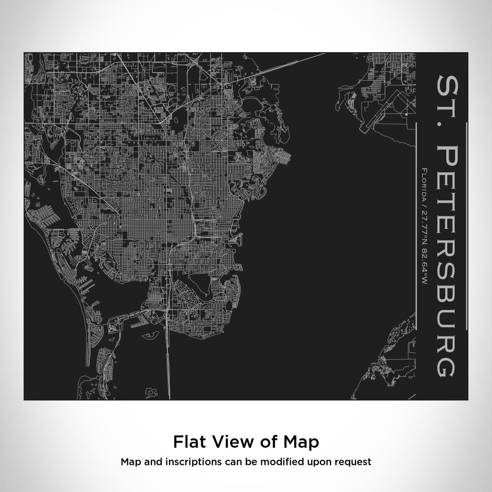St. Petersburg - Florida Map Bottle with Bamboo Top in Matte Black - Drinkware