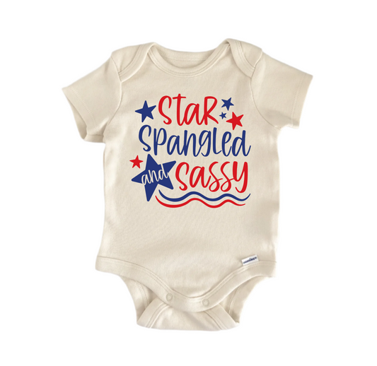 Star Spangled and Sassy July 4th Patriotic - Baby Boy Girl Clothes Bodysuit - Kids & Babies - Mother & Kids - Boys’
