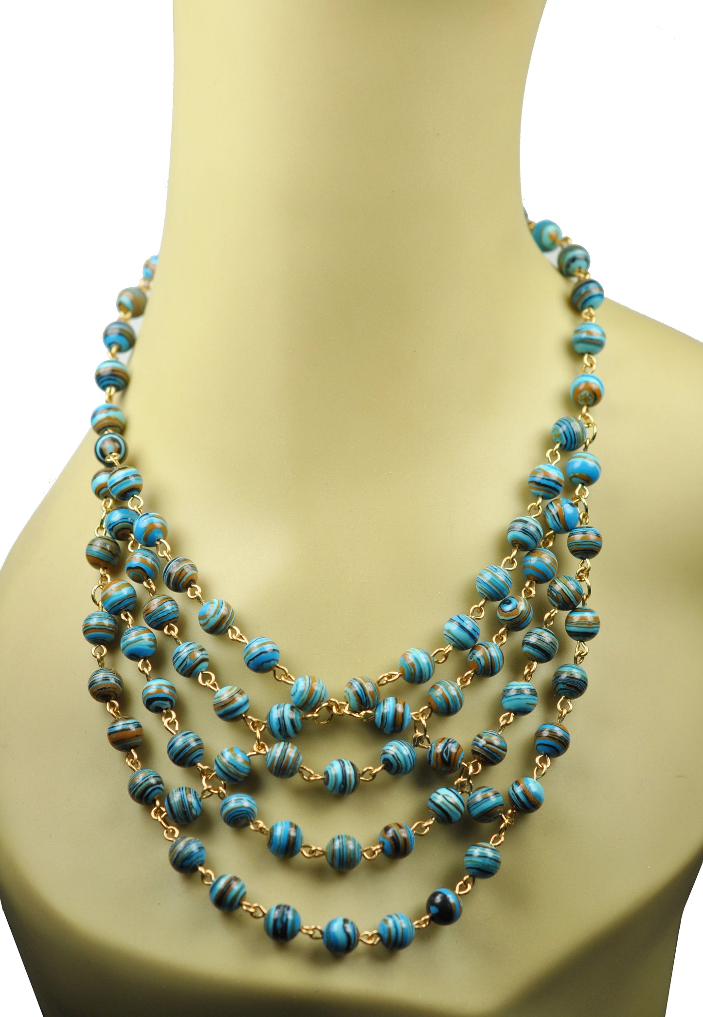 Stripe Turquoise Statement Necklace - One Color / One Size - Jewelry & Accessories - Necklaces & Pendants