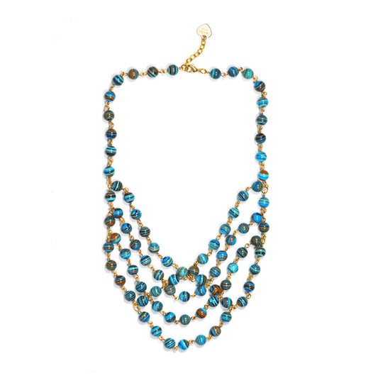 Stripe Turquoise Statement Necklace - One Color / One Size - Jewelry & Accessories - Necklaces & Pendants