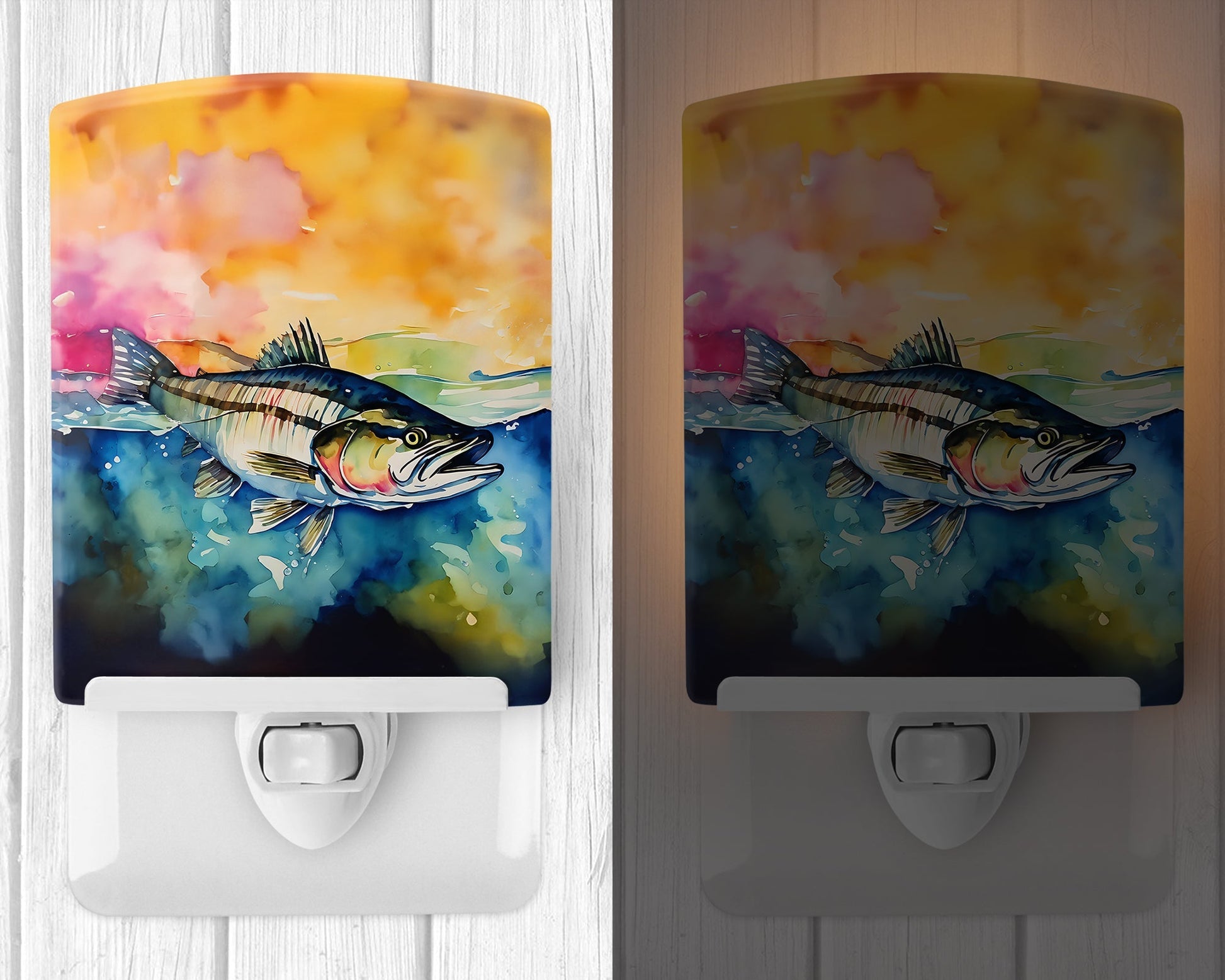 Striped Bass Ceramic Night Light - One Color / One Size - Home & Garden - Home Improvement - Lights & Lighting - Night