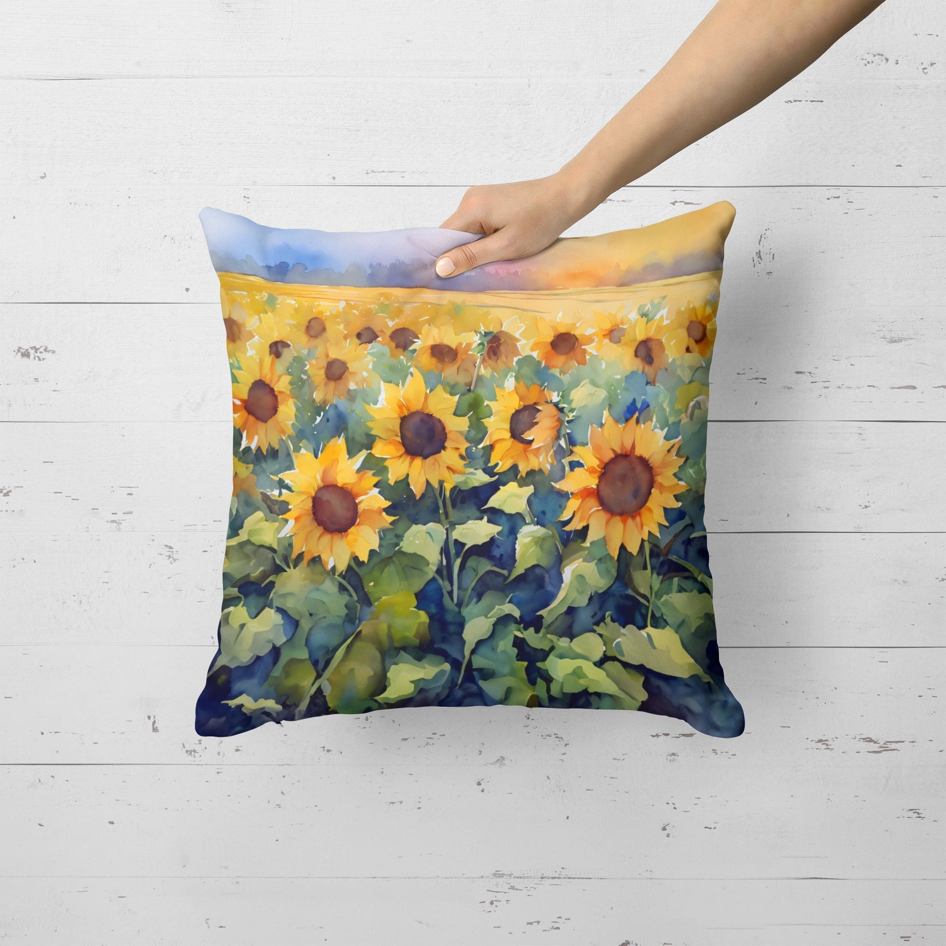 Sunflowers in Watercolor Throw Pillow - One Color / One Size - Home & Garden - Home Textile - Pillows