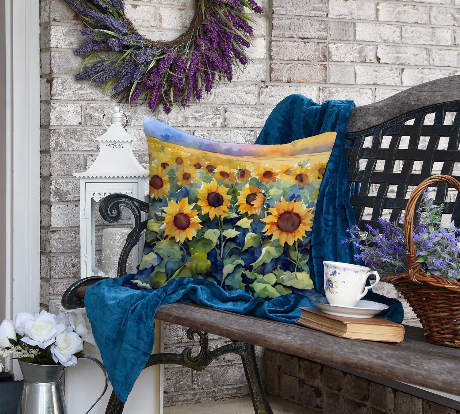 Sunflowers in Watercolor Throw Pillow - One Color / One Size - Home & Garden - Home Textile - Pillows
