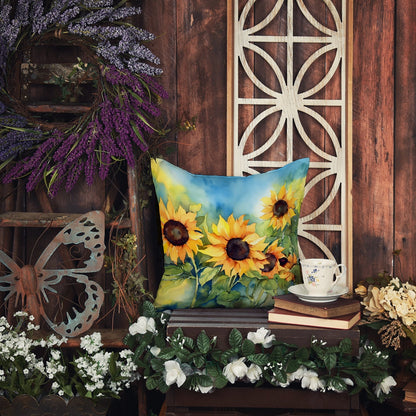 Sunflowers in Watercolor Throw Pillow - One Color / One Size - Home & Garden - Home Textile - Pillows