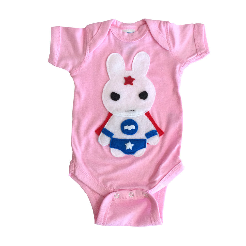 Super Hero Onesie - Team Super Animals - Star Bunny Infant Bodysuit - Kids & Babies - Mother & Kids - Boys’ Clothing