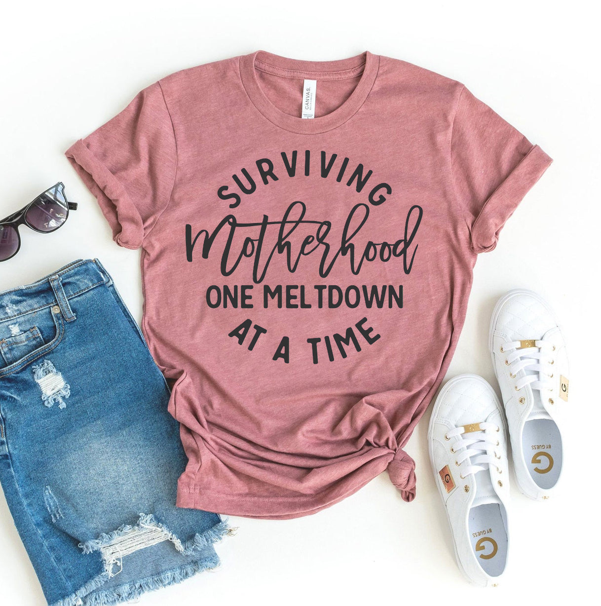 Surviving Motherhood One Meltdown at a Time T-Shirt - Women’s Fashion - Women’s Clothing - Tops & Tees - T-Shirts