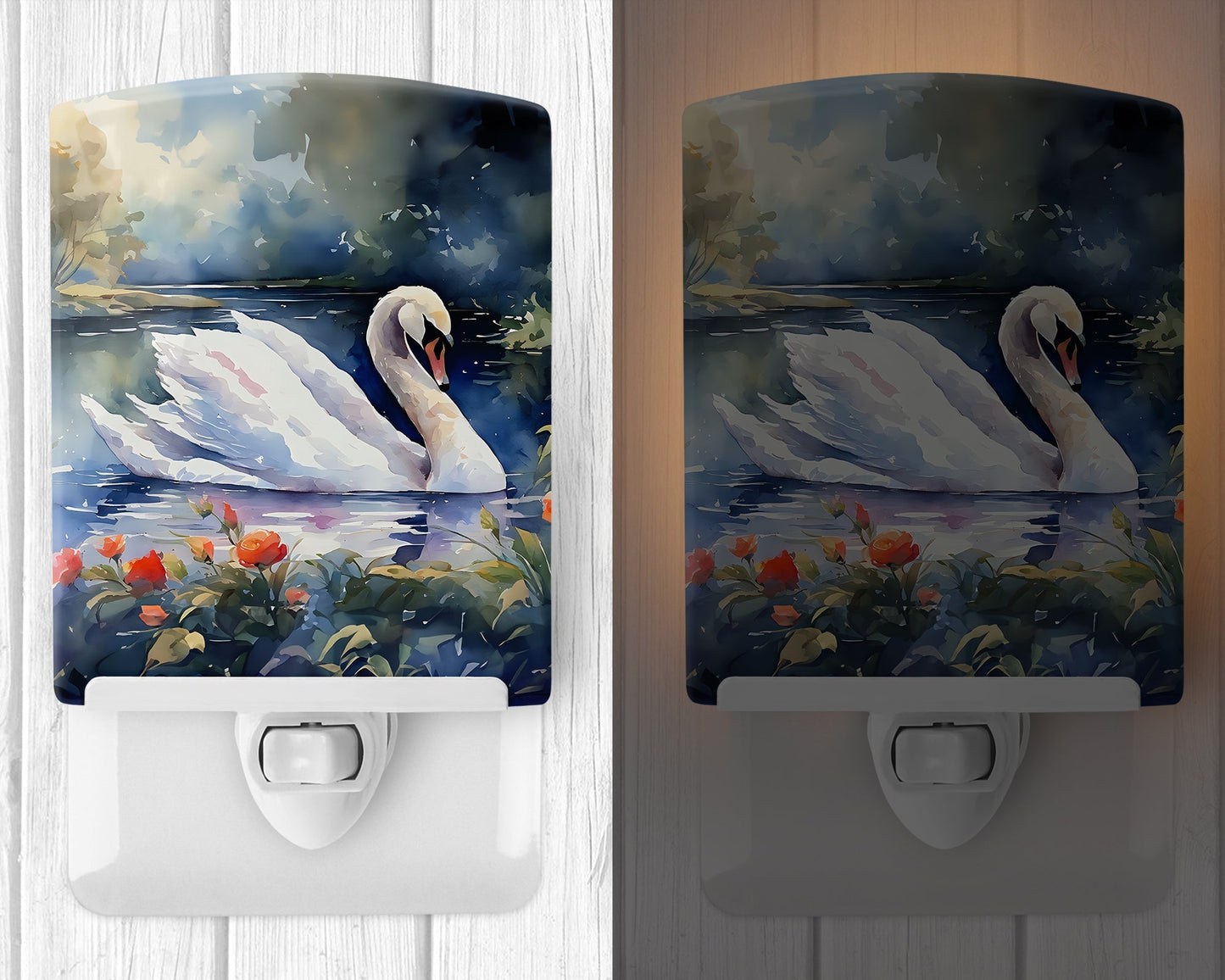 Swan Ceramic Night Light - One Color / One Size - Home & Garden - Home Improvement - Lights & Lighting - Night Lights