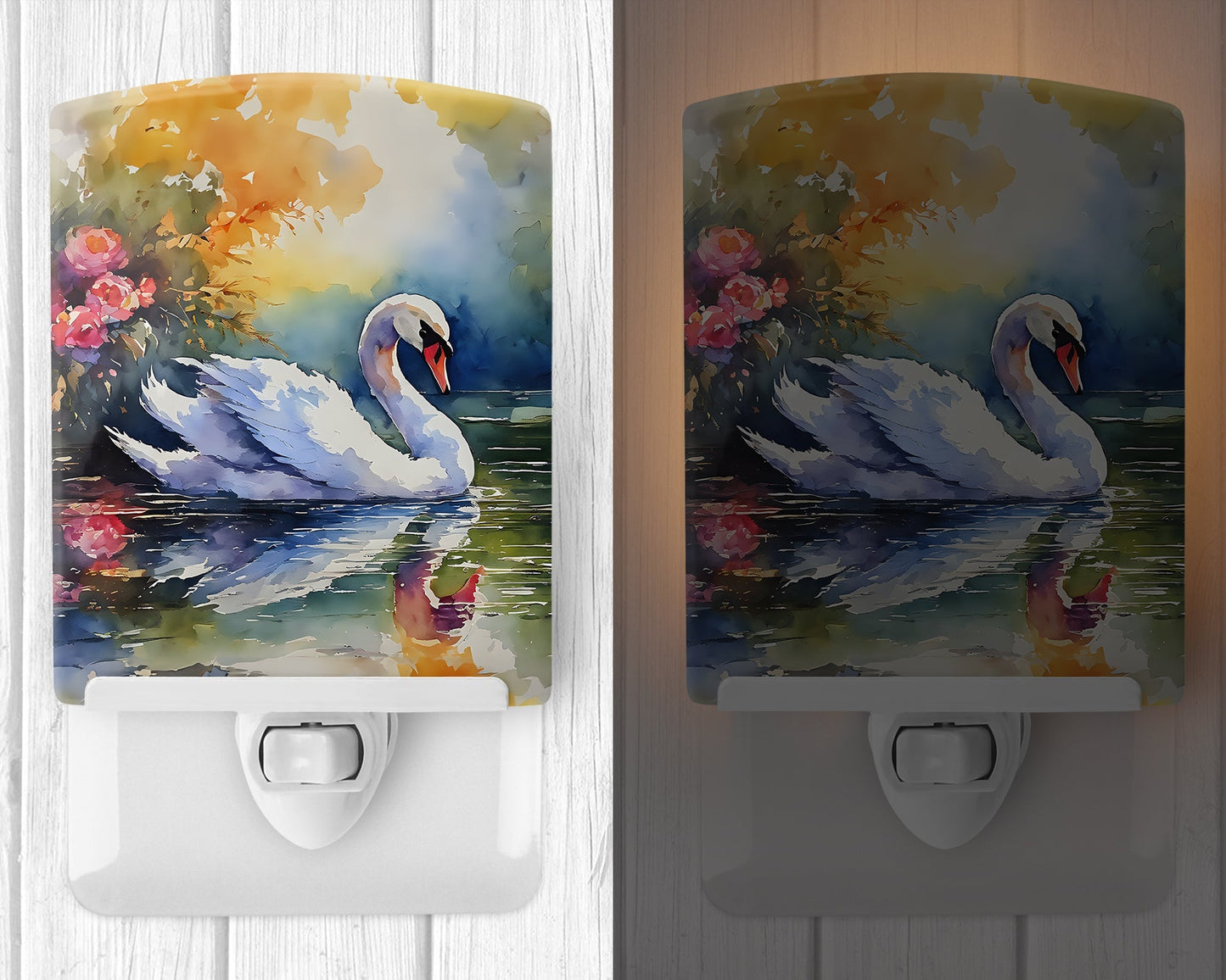 Swan Ceramic Night Light - One Color / One Size - Home & Garden - Home Improvement - Lights & Lighting - Night Lights