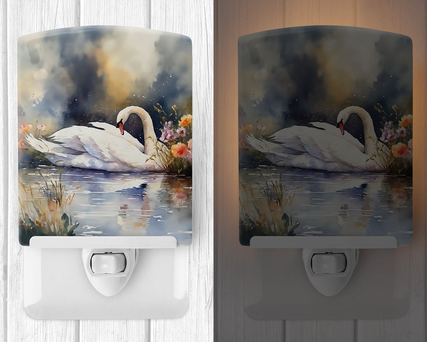 Swan Ceramic Night Light - One Color / One Size - Home & Garden - Home Improvement - Lights & Lighting - Night Lights