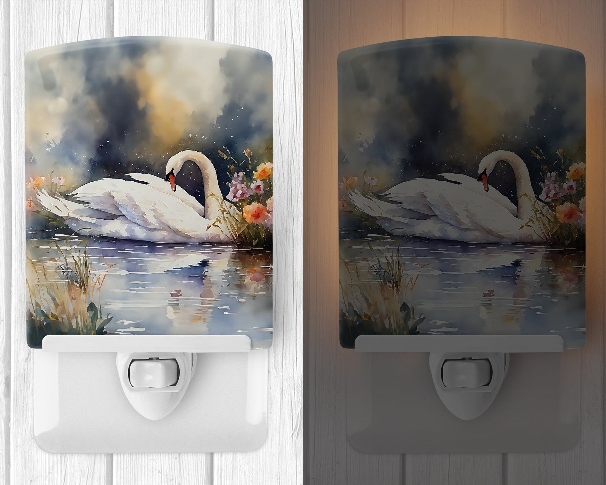 Swan Ceramic Night Light - One Color / One Size - Home & Garden - Home Improvement - Lights & Lighting - Night Lights