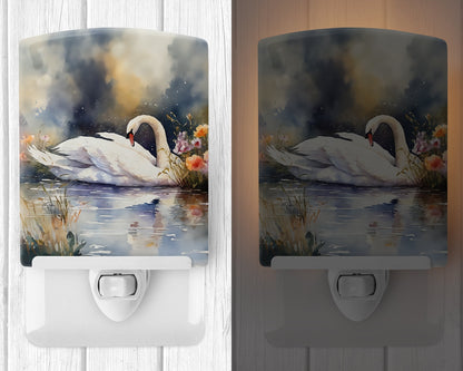 Swan Ceramic Night Light - One Color / One Size - Home & Garden - Home Improvement - Lights & Lighting - Night Lights