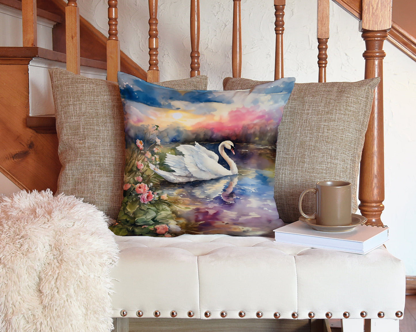 Swan Throw Pillow - One Color / One Size - Home & Garden - Home Textile - Pillows