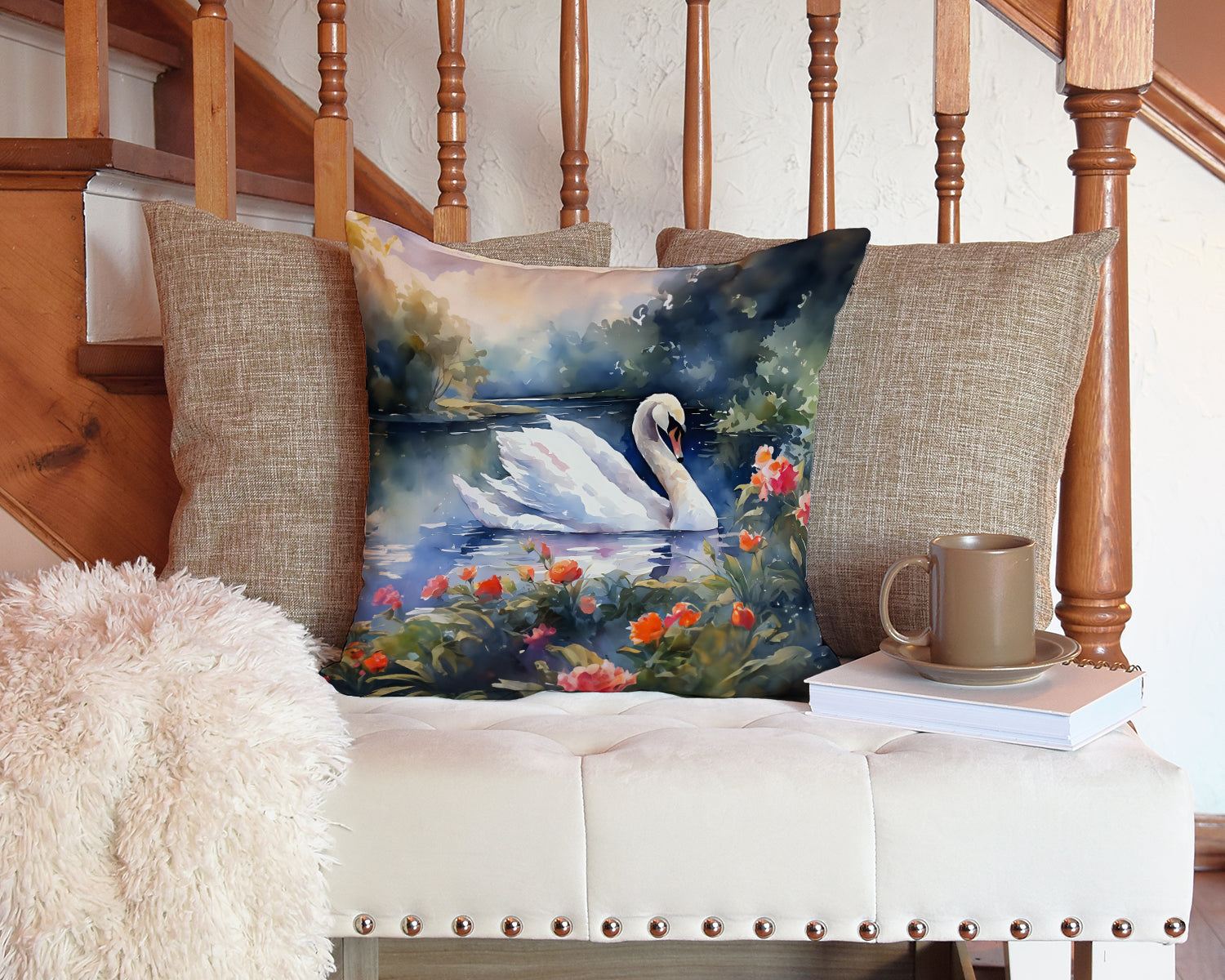 Swan Throw Pillow - One Color / One Size - Home & Garden - Home Textile - Pillows