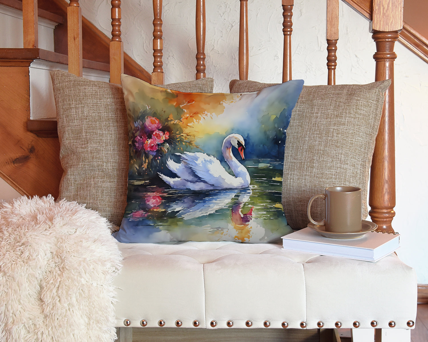 Swan Throw Pillow - One Color / One Size - Home & Garden - Home Textile - Pillows