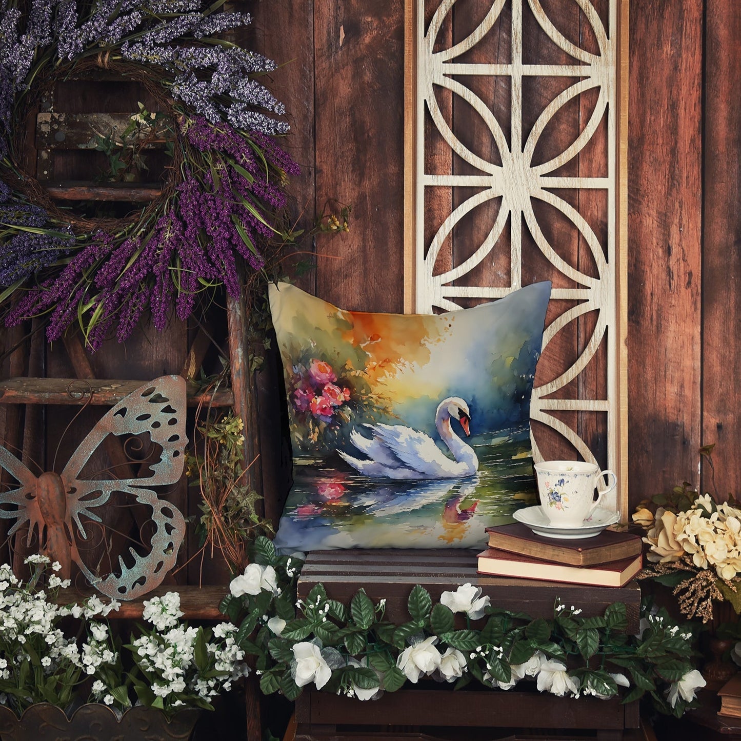 Swan Throw Pillow - One Color / One Size - Home & Garden - Home Textile - Pillows