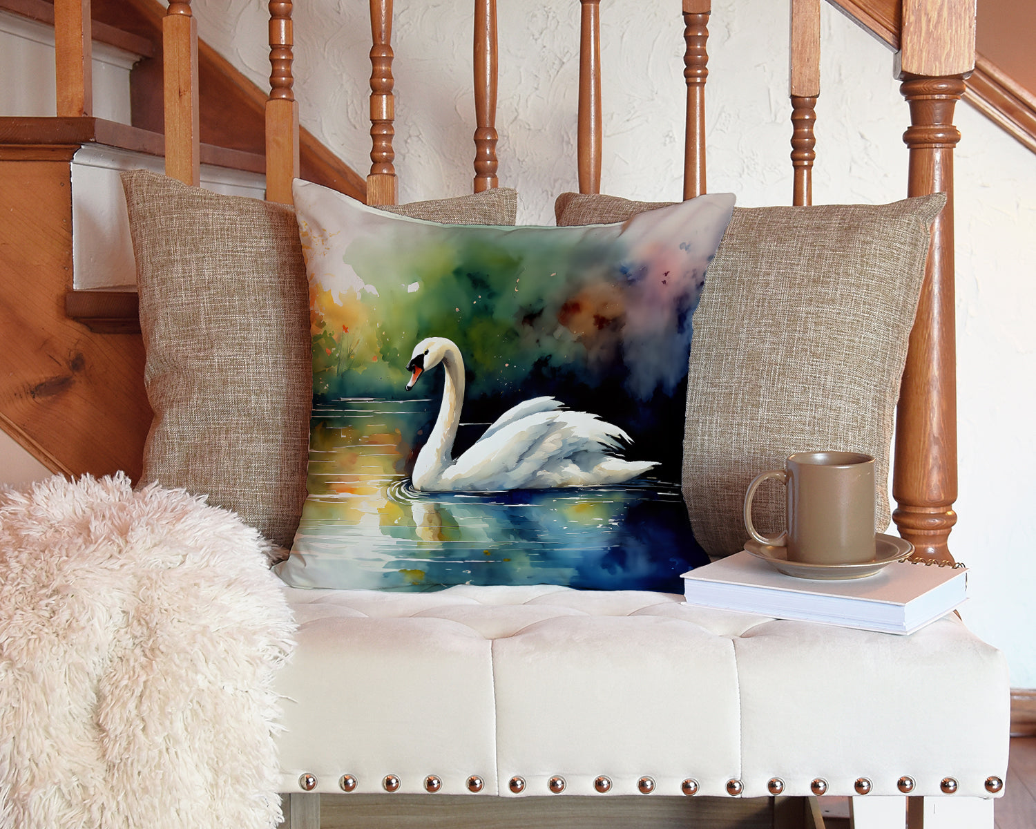 Swan Throw Pillow - One Color / One Size - Home & Garden - Home Textile - Pillows