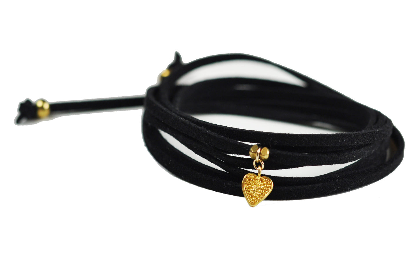 Sweet Heart Black Suede Wrap Bracelet - One Color / One Size - Jewelry & Accessories
