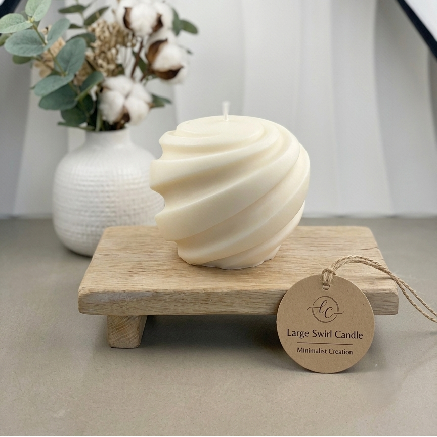 Swirl Candle Minimalist Creation - Home & Garden - Home Decor - Candles & Holders