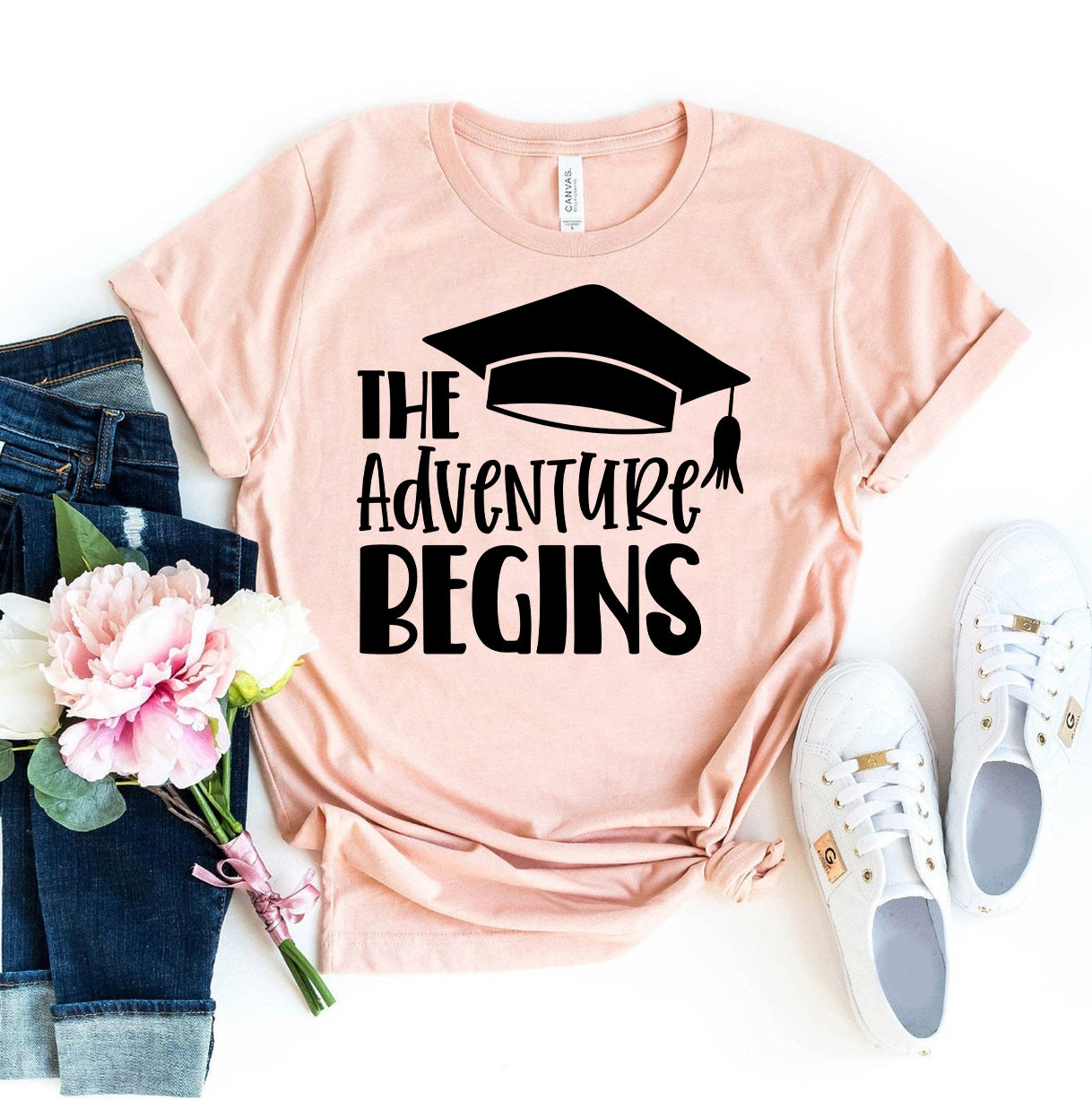 The Adventure Begins T-Shirt - Women’s Fashion - Women’s Clothing - Tops & Tees - T-Shirts