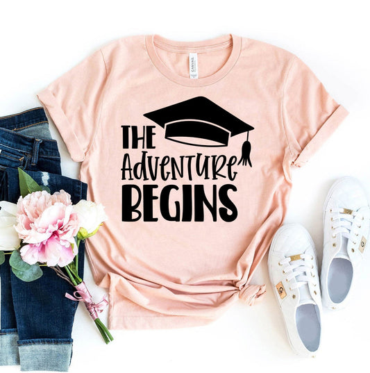 The Adventure Begins T-Shirt - Women’s Fashion - Women’s Clothing - Tops & Tees - T-Shirts