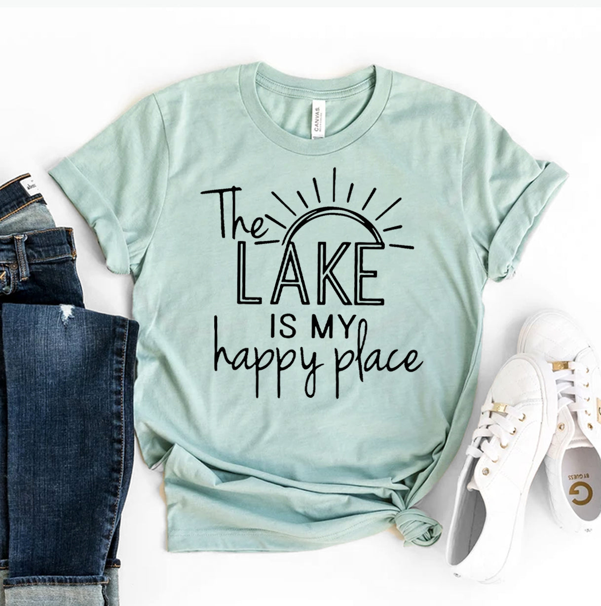 The Lake Is My Happy Place T-Shirt - Women’s Fashion - Women’s Clothing - Tops & Tees - T-Shirts