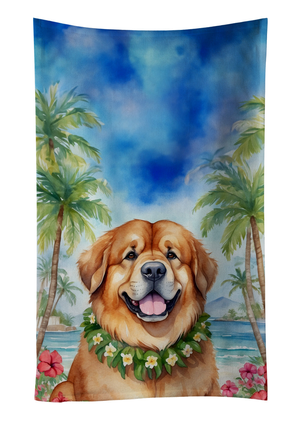 Tibetan Mastiff Luau Kitchen Towel - One Color / One Size - Home & Garden - Home Textile - Towels