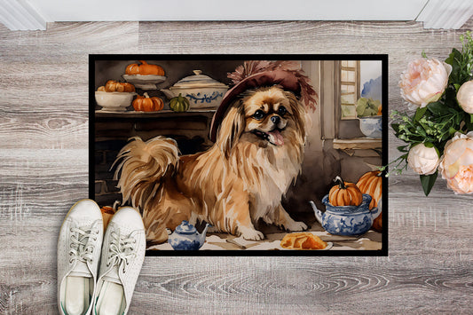 Tibetan Spaniel Fall Kitchen Pumpkins Doormat - One Color / One Size - Home & Garden - Home Textile - Carpets & Rugs