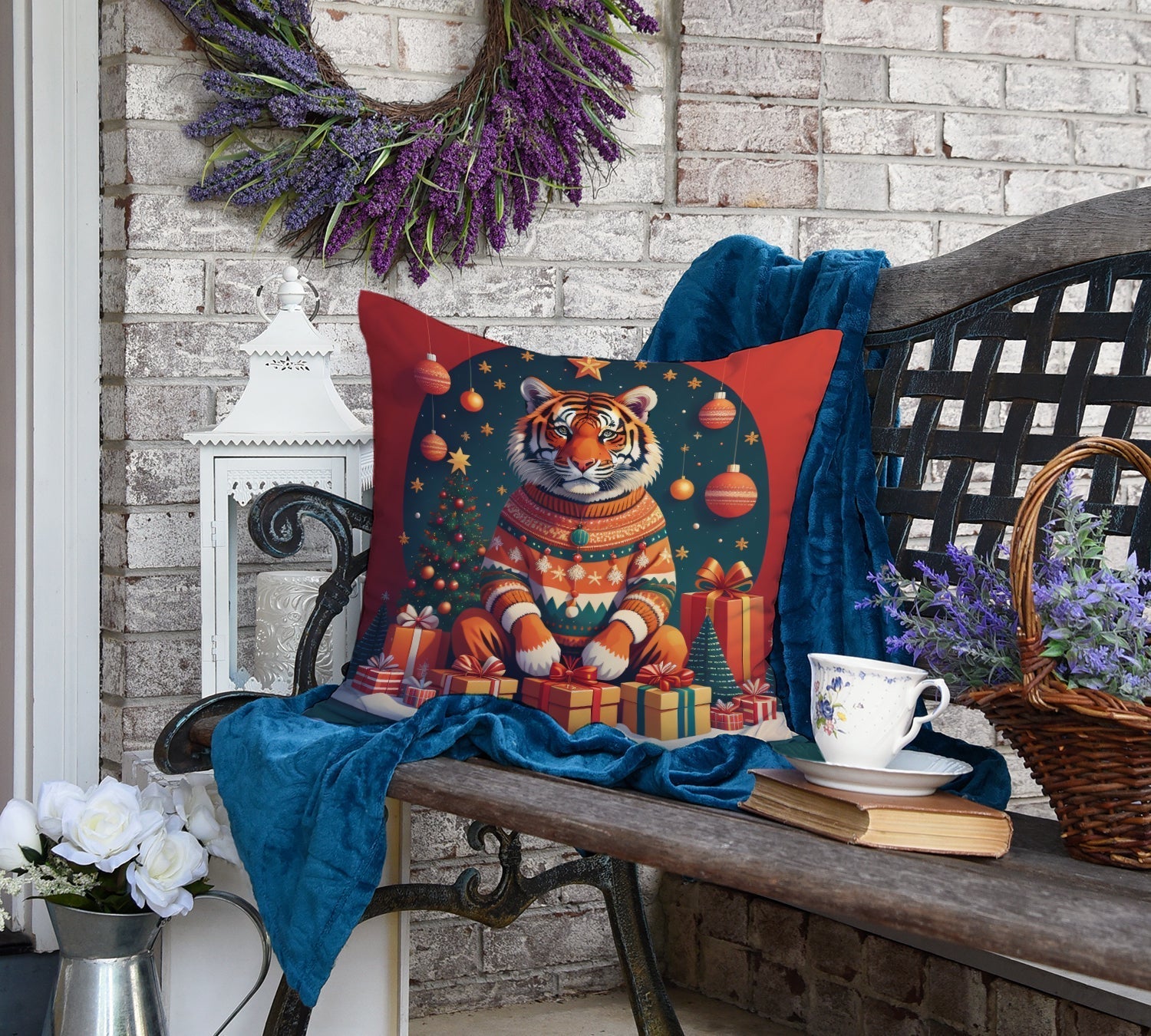Tiger Christmas Throw Pillow - One Color / One Size - Home & Garden - Home Textile - Pillows