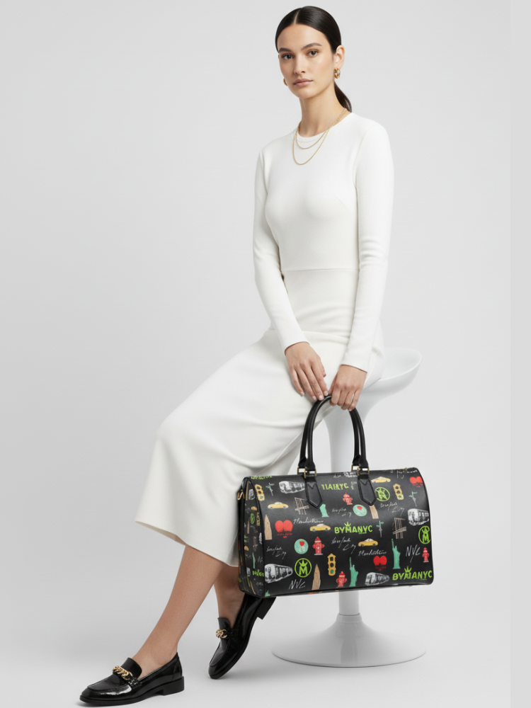 Tote Bag CITYSCAPE – BYMANYC ® New York Eco Vegan Handbag - One Color / One Size - Bags & Luggage - Luggage & Travel