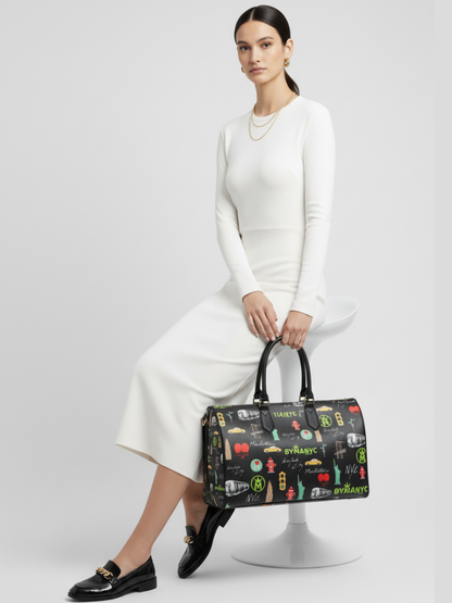 Tote Bag CITYSCAPE – BYMANYC ® New York Eco Vegan Handbag - One Color / One Size - Bags & Luggage - Luggage & Travel