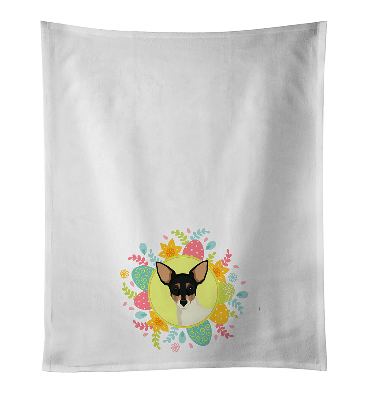 Toy Fox Terrier Easter Kitchen Towel Set of 2 - One Color / One Size - Home & Garden - Home Textile - Towels