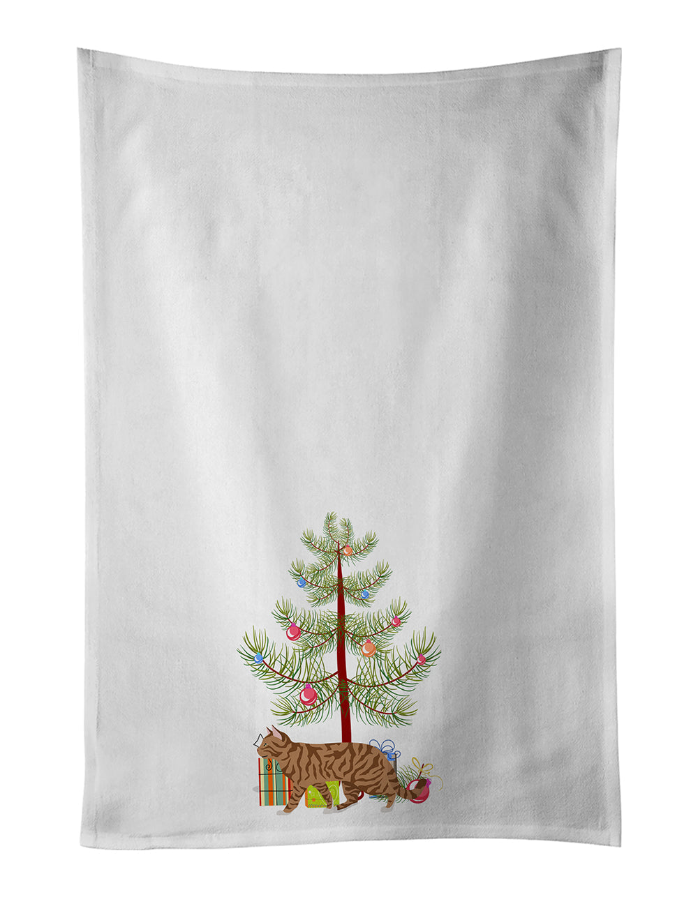 Toyger Cat Christmas Kitchen Towel Set of 2 - One Color / One Size - Home & Garden - Home Textile - Towels